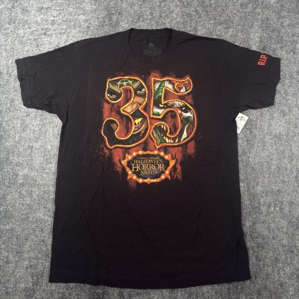 HHN 35 R.I.P. Tour Exclusive T Shirt Universal Orlando Halloween Horror Nights L